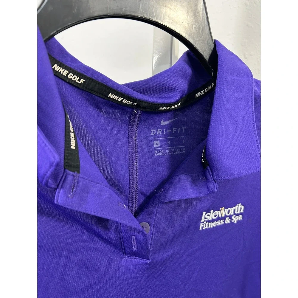 Nike Golf Womens Dri-FIT Polo Shirt Purple Isleworth Fitness & Spa‎ Size Large
